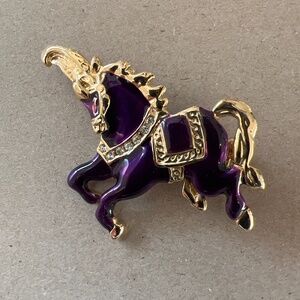 Purple and Gold Metallic Unicorn Broach